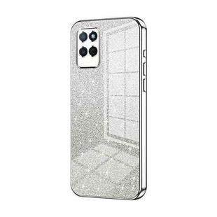 For Realme V11 / V11s 5G Gradient Glitter Powder Electroplated Phone Case(Silver)