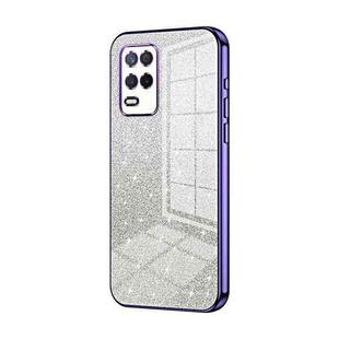 For Realme V13 5G / Q3i 5G Gradient Glitter Powder Electroplated Phone Case(Purple)