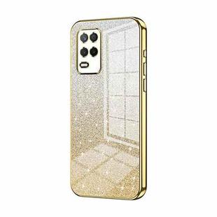 For Realme V13 5G / Q3i 5G Gradient Glitter Powder Electroplated Phone Case(Gold)