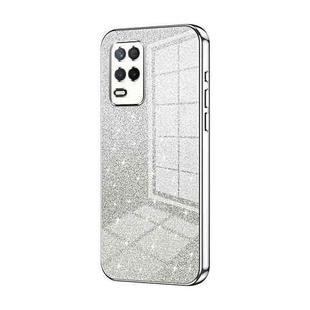 For Realme V13 5G / Q3i 5G Gradient Glitter Powder Electroplated Phone Case(Silver)