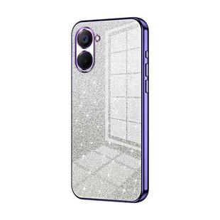 For Realme V20 Gradient Glitter Powder Electroplated Phone Case(Purple)