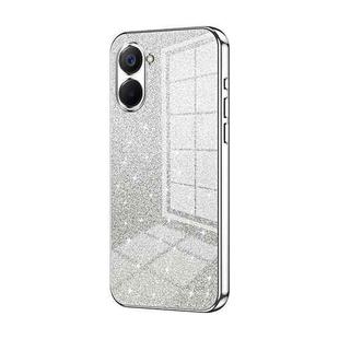 For Realme V20 Gradient Glitter Powder Electroplated Phone Case(Silver)