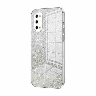 For Realme X7 / Q2 Pro Gradient Glitter Powder Electroplated Phone Case(Transparent)