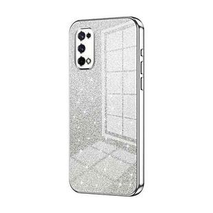 For Realme X7 / Q2 Pro Gradient Glitter Powder Electroplated Phone Case(Silver)