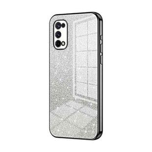 For Realme X7 / Q2 Pro Gradient Glitter Powder Electroplated Phone Case(Black)