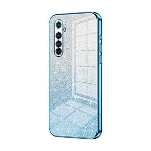 For Realme X50 Pro Gradient Glitter Powder Electroplated Phone Case(Blue)