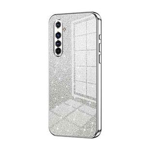 For Realme X50 Pro Gradient Glitter Powder Electroplated Phone Case(Silver)