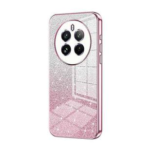 For Realme 12 Pro Gradient Glitter Powder Electroplated Phone Case(Pink)