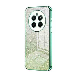 For Realme 12+ Gradient Glitter Powder Electroplated Phone Case(Green)