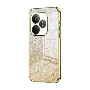 For Realme GT Neo6 SE Gradient Glitter Powder Electroplated Phone Case(Gold)