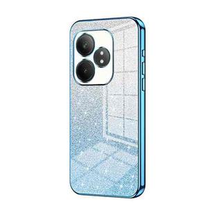 For Realme GT Neo6 SE Gradient Glitter Powder Electroplated Phone Case(Blue)