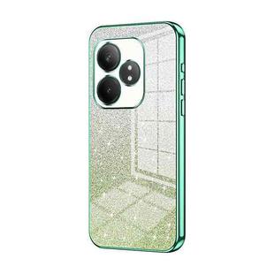 For Realme GT Neo6 SE Gradient Glitter Powder Electroplated Phone Case(Green)