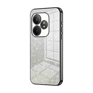 For Realme GT Neo6 SE Gradient Glitter Powder Electroplated Phone Case(Black)