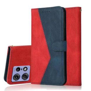 For Motorola Edge 50 Pro Dual-color Stitching Leather Phone Case(Red Blue)