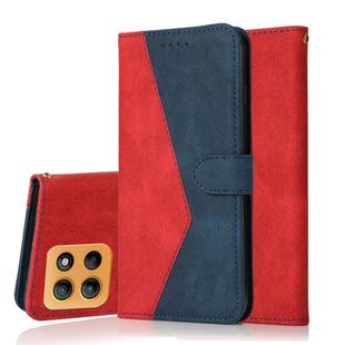 For Motorola Moto G15 Dual-color Stitching Leather Phone Case(Red Blue)