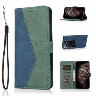 For Xiaomi 13T Dual-color Stitching Leather Phone Case(Blue Green)