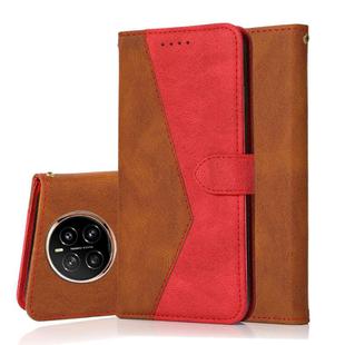 For Honor Magic7 Pro Dual-color Stitching Leather Phone Case(Brown Red)