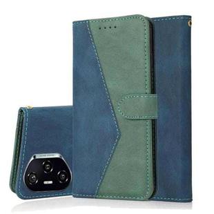 For Honor 400 Pro Global 160.8mm Dual-color Stitching Leather Phone Case(Blue Green)