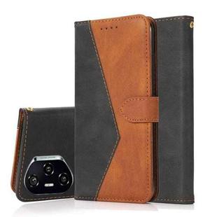 For Honor 400 Pro Global 160.8mm Dual-color Stitching Leather Phone Case(Black Brown)