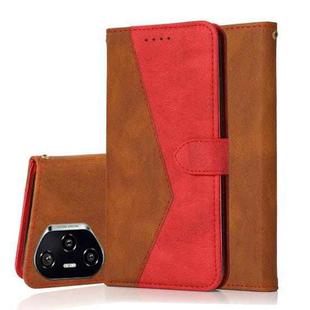 For Honor 400 Pro Global 160.8mm Dual-color Stitching Leather Phone Case(Brown Red)