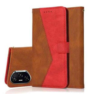 For Honor 400 Global 156.5mm Dual-color Stitching Leather Phone Case(Brown Red)