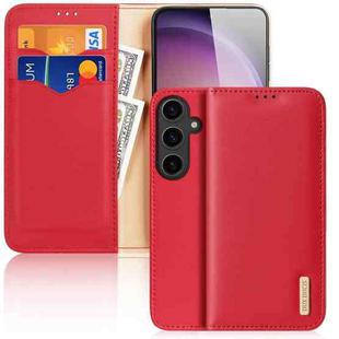 For Samsung Galaxy S24+ 5G DUX DUCIS Hivo Series Cowhide + PU + TPU Flip Phone Case(Red)