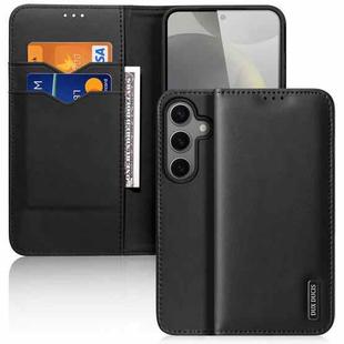 For Samsung Galaxy S25+ 5G DUX DUCIS Hivo Series Cowhide + PU + TPU Flip Phone Case(Black)
