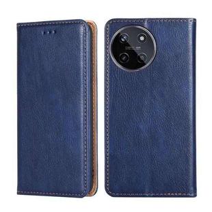 For Realme 11 4G Gloss Oil Solid Color Magnetic Leather Phone Case(Blue)