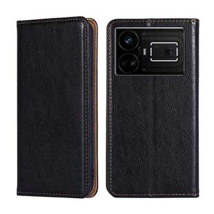For Realme GT5 / GT5 240W Gloss Oil Solid Color Magnetic Leather Phone Case(Black)