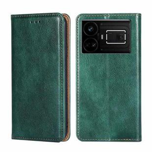 For Realme GT5 / GT5 240W Gloss Oil Solid Color Magnetic Leather Phone Case(Green)