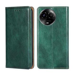 For Realme 11 5G / 11x 5G Gloss Oil Solid Color Magnetic Leather Phone Case(Green)