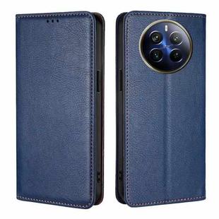 For Realme 12 Pro 5G Gloss Oil Solid Color Magnetic Leather Phone Case(Blue)