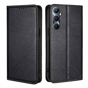 For Realme C65 4G Gloss Oil Solid Color Magnetic Leather Phone Case(Black)