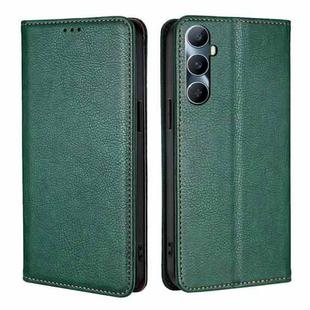 For Realme C65 4G Gloss Oil Solid Color Magnetic Leather Phone Case(Green)