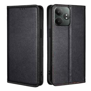 For Realme GT Neo6 SE Gloss Oil Solid Color Magnetic Leather Phone Case(Black)