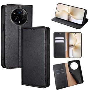 For Realme 14 Pro 5G Global Gloss Oil Solid Color Magnetic Leather Phone Case(Black)