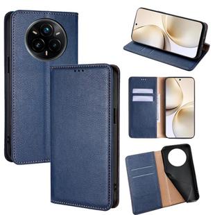 For Realme 14 Pro 5G Global Gloss Oil Solid Color Magnetic Leather Phone Case(Blue)
