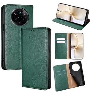 For Realme 14 Pro 5G Global Gloss Oil Solid Color Magnetic Leather Phone Case(Green)