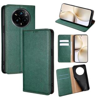 For Realme 14 Pro+ 5G Gloss Oil Solid Color Magnetic Leather Phone Case(Green)