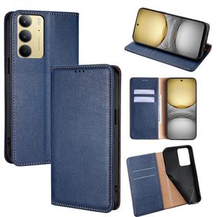 For Realme C75 4G / 14x 5G Global Gloss Oil Solid Color Magnetic Leather Phone Case(Blue)