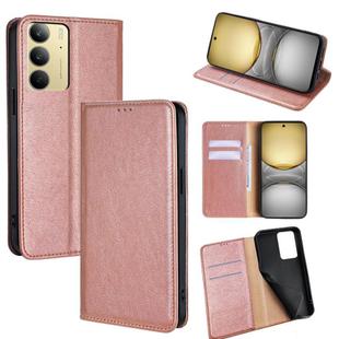 For Realme C75 4G / 14x 5G Global Gloss Oil Solid Color Magnetic Leather Phone Case(Rose Gold)
