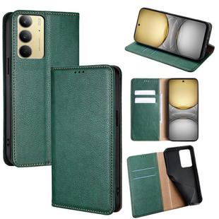 For Realme C75 4G / 14x 5G Global Gloss Oil Solid Color Magnetic Leather Phone Case(Green)