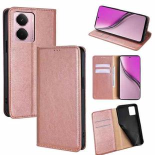 For Realme P3 Pro 5G Global Gloss Oil Solid Color Magnetic Leather Phone Case(Rose Gold)