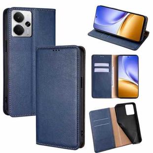 For Realme 14 5G Global Gloss Oil Solid Color Magnetic Leather Phone Case(Blue)