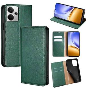 For Realme 14 5G Global Gloss Oil Solid Color Magnetic Leather Phone Case(Green)