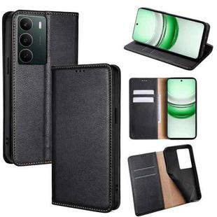 For Realme C71 4G Gloss Oil Solid Color Magnetic Leather Phone Case(Black)