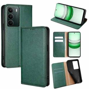 For Realme C71 4G Gloss Oil Solid Color Magnetic Leather Phone Case(Green)