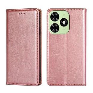 For Tecno Spark Go 2024 Gloss Oil Solid Color Magnetic Leather Phone Case(Rose Gold)