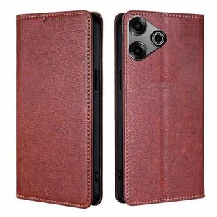 For Tecno Pova 6 Pro 5G Gloss Oil Solid Color Magnetic Leather Phone Case(Brown)