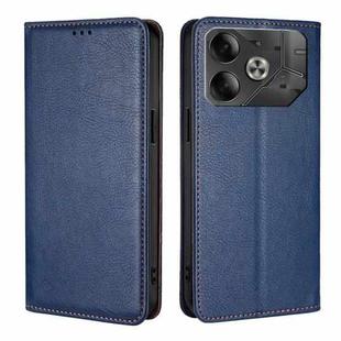 For Tecno Pova 6 5G Gloss Oil Solid Color Magnetic Leather Phone Case(Blue)